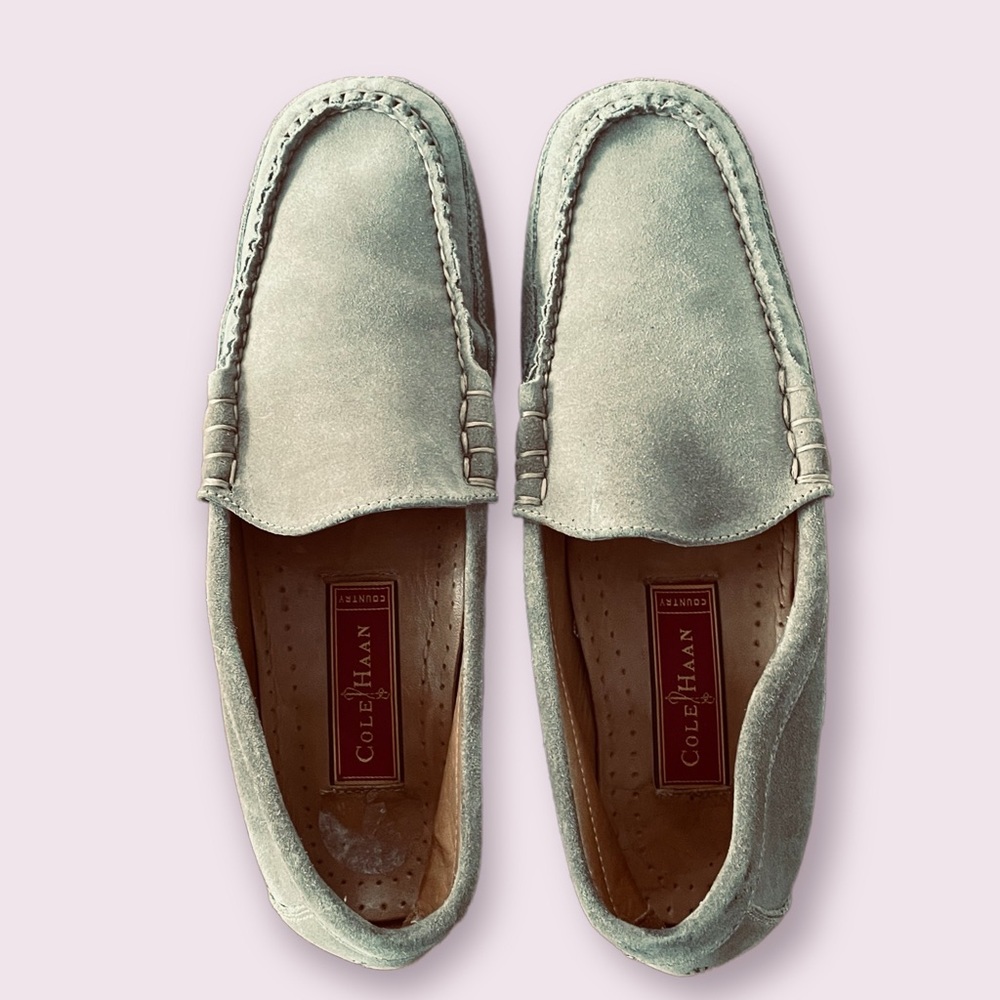 Cole Haan (Country) Suede Loafers, Beige, Size 7.5 AA